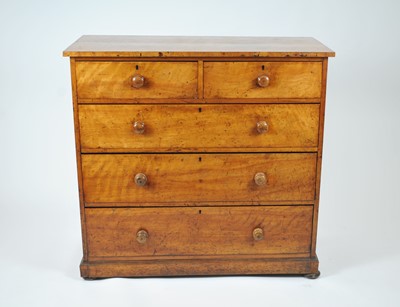 Lot 178 - A Victorian satinbirch chest of drawers, 111 x...