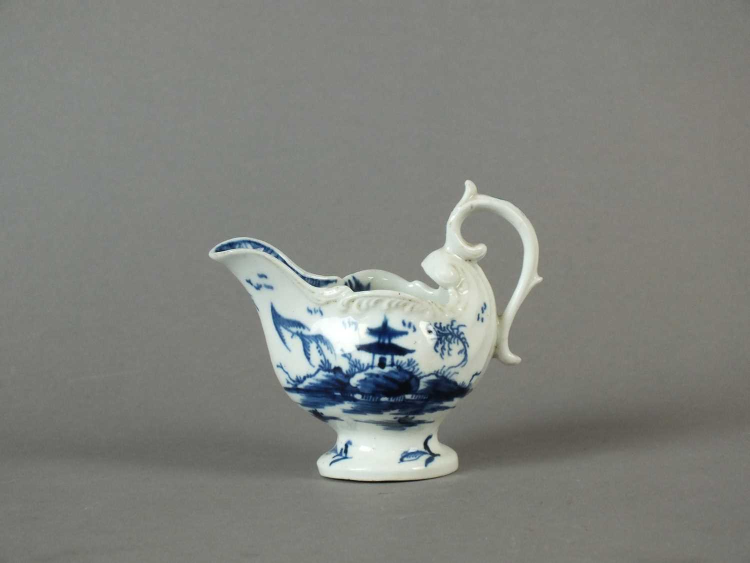 Lot 286 - Derby dolpin ewer creamboat, circa 1765-69