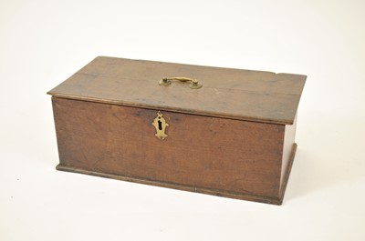 Lot 189 - A small 18th century country oak strong box