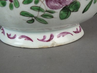 Lot 277 - Bow polychrome sauceboat, circa 1760