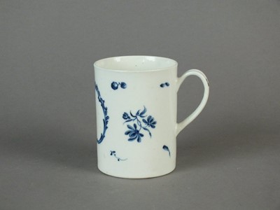 Lot 178 - A rare and early Caughley monogrammed and dated mug