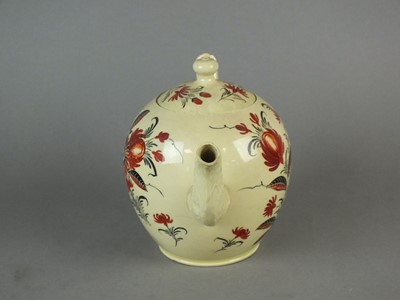 Lot 261 - Staffordshire creamware teapot and baluster jug