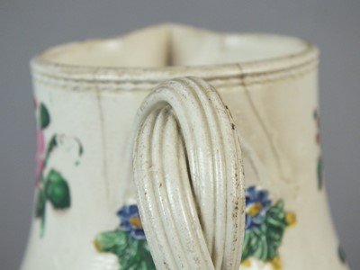 Lot 261 - Staffordshire creamware teapot and baluster jug