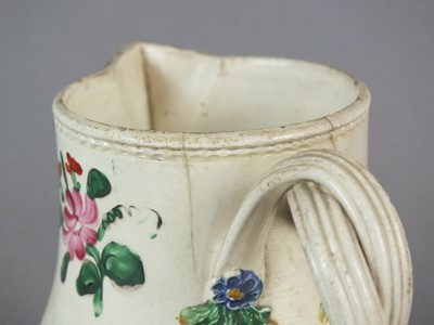 Lot 261 - Staffordshire creamware teapot and baluster jug