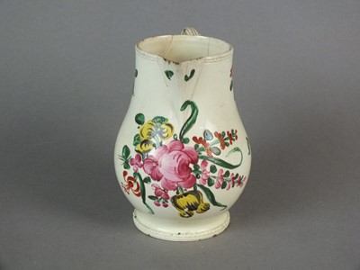 Lot 261 - Staffordshire creamware teapot and baluster jug