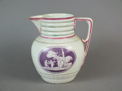 Lot 318 - An English pearlware jug, dated 1798