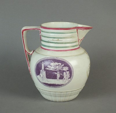 Lot 318 - An English pearlware jug, dated 1798