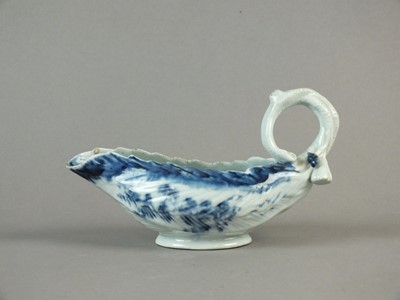 Lot 326 - Longton Hall cos leaf sauceboat, circa 1755