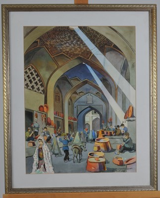 Lot 393 - Misha Chahbazian (Iranian 1904-1976), Kerman Bazaar, Iran