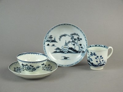 Lot 297 - Liverpool coffee cup, tea bowl and two saucers, late 18th century