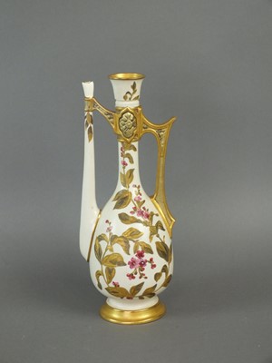 Lot 158 - A Royal Worcester blush ivory ewer, late 19th century