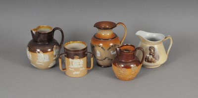 Lot 179 - A Royal Doulton stoneware tyg, decorated in...