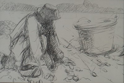 Lot 191 - Harry Becker (British 1865-1928), Potato Harvest, Holland