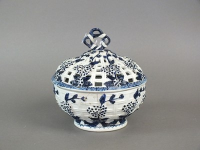 Lot 167 - Derby chestnut basket and cover, circa 1760