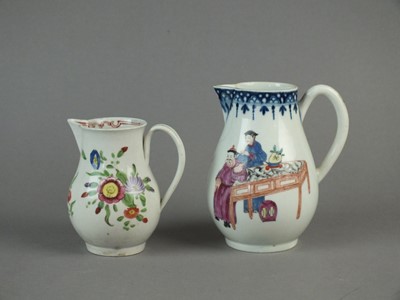 Lot 323 - Liverpool sparrow beak jug and a Worcester sparrow beak jug, 18th century