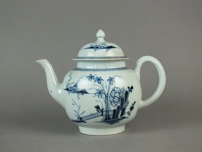 Lot 305 - Liverpool 'Plantation' teapot and cover