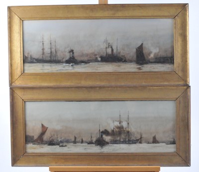 Lot 57 - Charles Edward Dixon RI (British 1872-1934), Off the Docks Tilbury, a pair