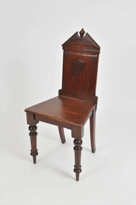 Lot 628 - A Victorian mahogany hall chair, with a shaped...