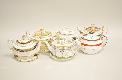 Lot 195 - A collection of English teapots and covers, early 19th century