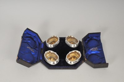 Lot 338 - A cased set of four Victorian silver salts
