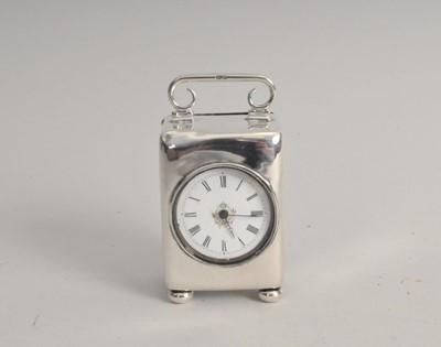Lot 352 - An Edwardian silver cased miniature carriage timepiece