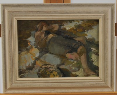 Lot 413 - Tom Coates NEAC (British b.1941), Two Paintings of Ladies at Ease