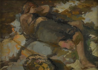 Lot 413 - Tom Coates NEAC (British b.1941), Two Paintings of Ladies at Ease