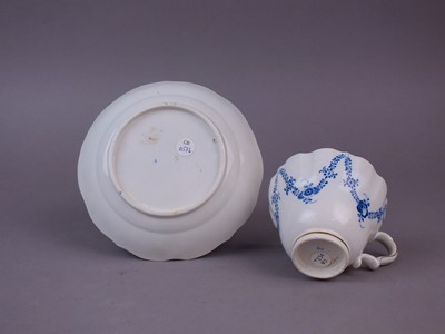 Lot 206 - Caughley 'Rose Festoons' teacup and saucer, circa 1786-94