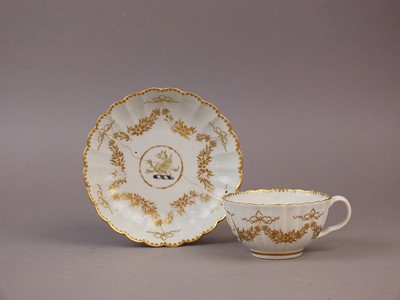 Lot 226 - A Worcester teacup and saucer, circa 1785-90