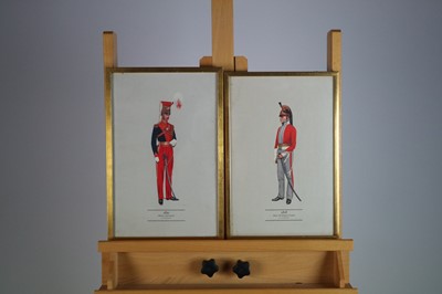 Lot 734 - Set of Four P.H. Smitherman Military Prints, Dragoon officers uniforms