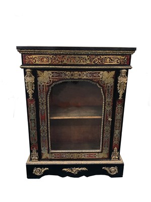 Lot 485 - A 19th century French 'boulle' work hall cupboard