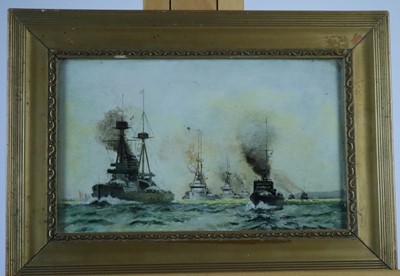 Lot 373 - Atrributed to Charles Edward Dixon RI (British 1872-1934), The British Fleet, Battle of Jutland