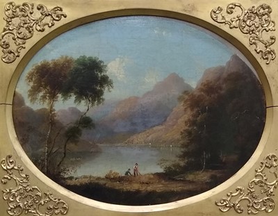 Lot 828 - 19th Century Lakeside landscape