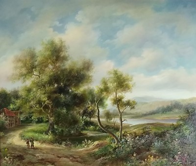 Lot 68 - G Higginson (British School 19th Century), Oil Landscape