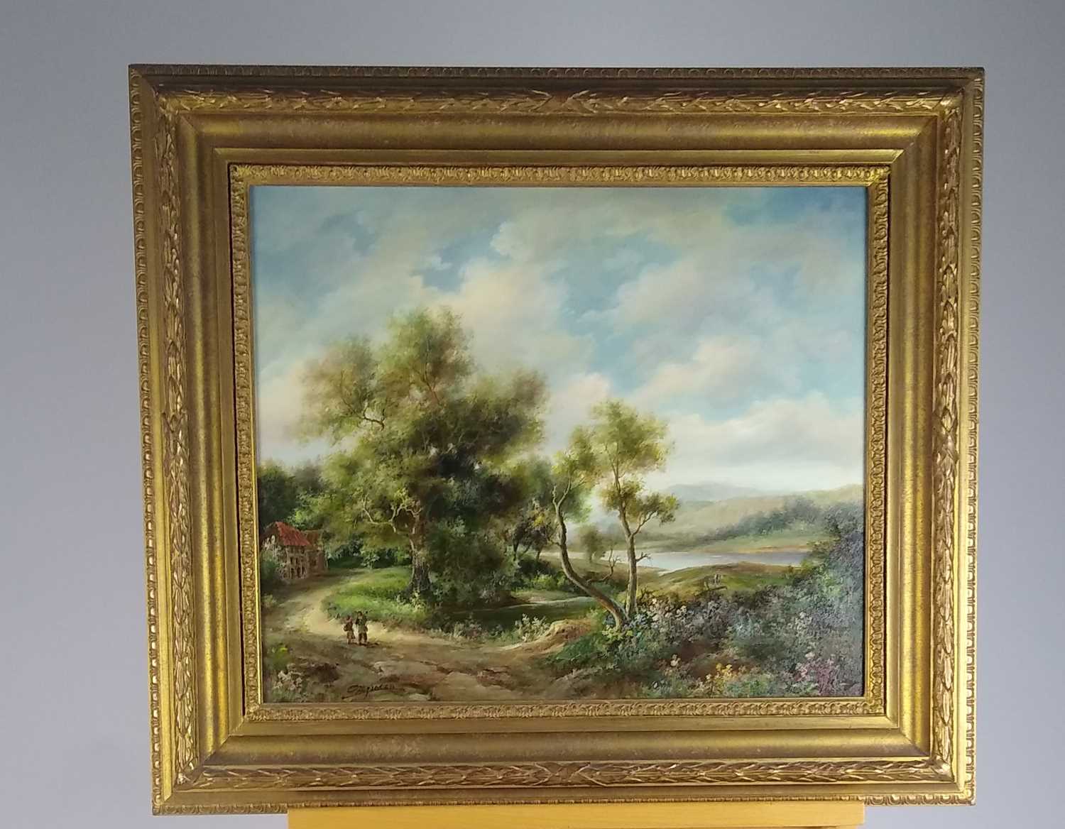 Lot 68 - G Higginson (British School 19th Century), Oil Landscape