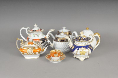 Lot 263 - A group of Coalport teapots and a coffee cup and saucer, early 19th century