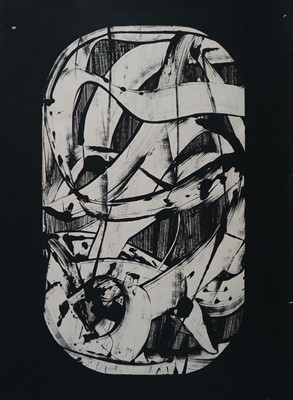 Lot 95 - George Holt (British 1924-2005) Five Monochrome Abstract Works on Paper