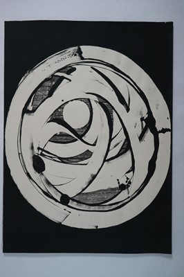 Lot 95 - George Holt (British 1924-2005) Five Monochrome Abstract Works on Paper