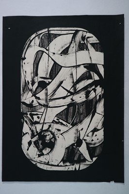 Lot 95 - George Holt (British 1924-2005) Five Monochrome Abstract Works on Paper
