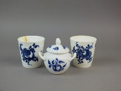 Lot 272 - A pair of Coalport bucket vases and twin-handled jar and cover