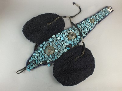 Lot 442 - A Tibetan nomadic headdress, late Qing Dynasty, possibly from the Labrang nomads