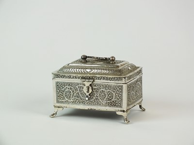 Lot 131 - A 19th century Indian white metal casket
