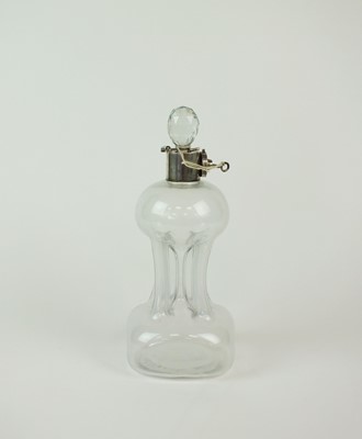 Lot 104 - A silver mounted lockable decanter