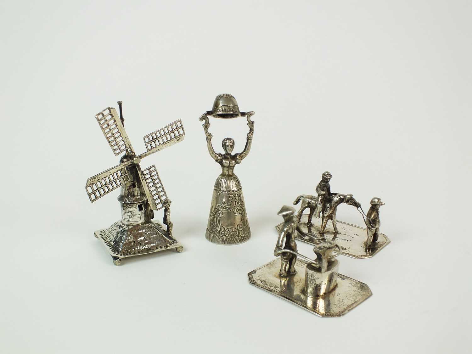 Lot 114 - A Dutch silver miniature windmill