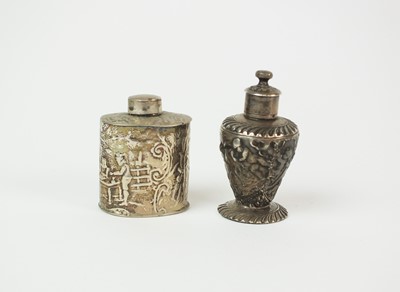 Lot 107 - A 19th century Dutch silver miniature tea caddy