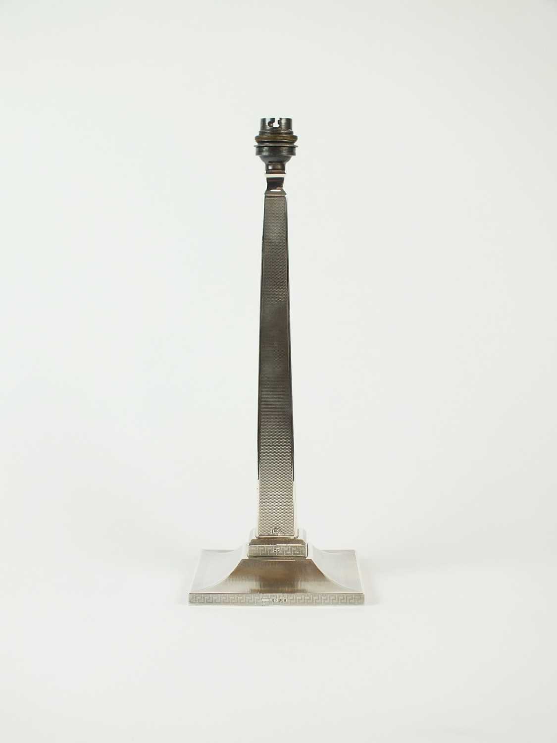 Lot 110 - An Art Deco silver mounted lamp base