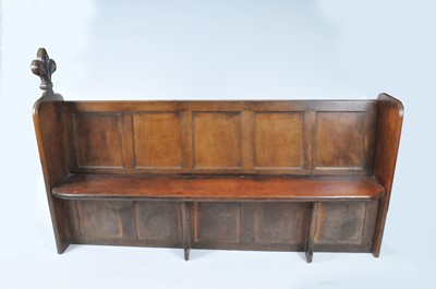 Lot 388 - A 19th century and later panelled oak church...