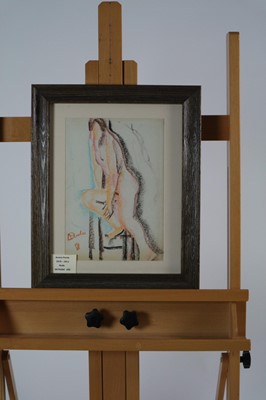Lot 101 - Aurora Puche (Spanish 1919-2011) Nude Posed Upon a Stool