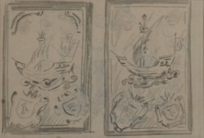 Lot 111 - Edward Seago RBA RWS (British 1910-1974), Ship Motif Mural Design