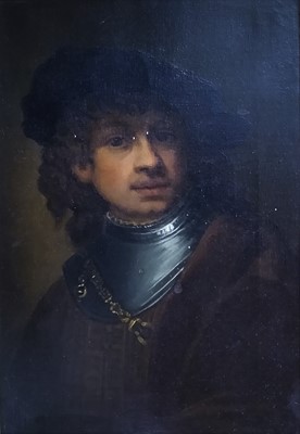 Lot 764 - After Rembrandt, 19th Century Self Portrait with Gorget and Velvet Cap